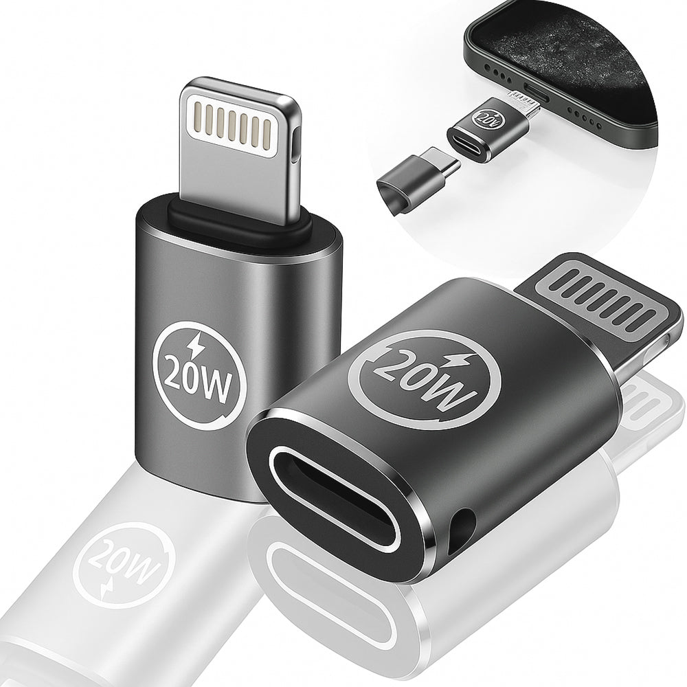 Adaptér pro data a nabíjení USB-C - Lightning Techsuit A11 TitanCoreX, šedý