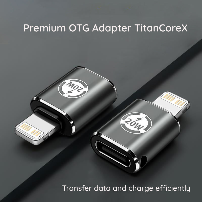 Adaptér pro data a nabíjení USB-C - Lightning Techsuit A11 TitanCoreX, šedý