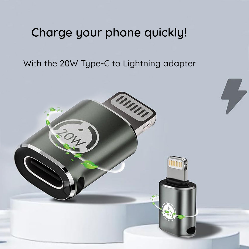Adaptér pro data a nabíjení USB-C - Lightning Techsuit A11 TitanCoreX, šedý