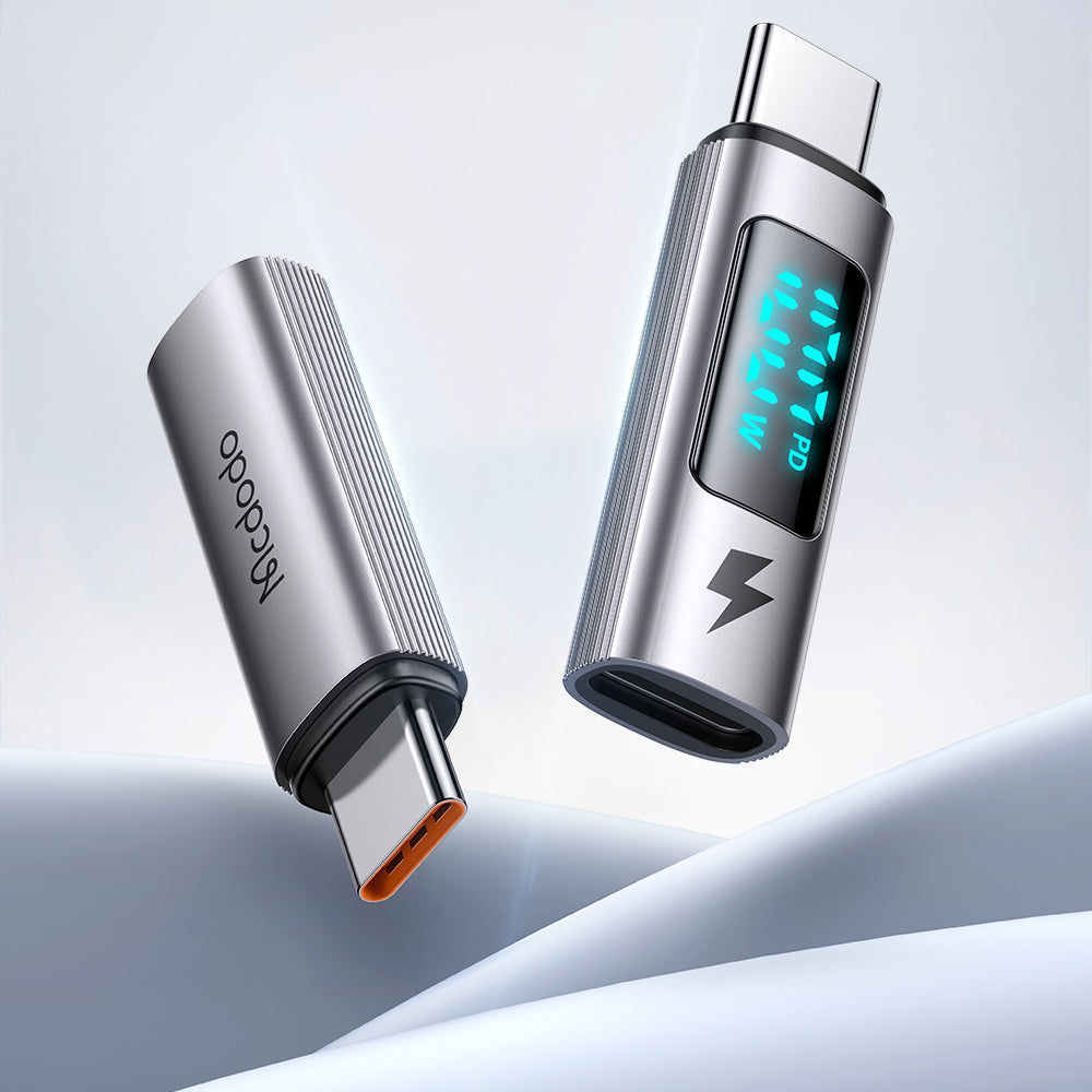 Adaptér pro data a nabíjení USB-C - USB-C McDodo OT-6090 Wales Display, černý