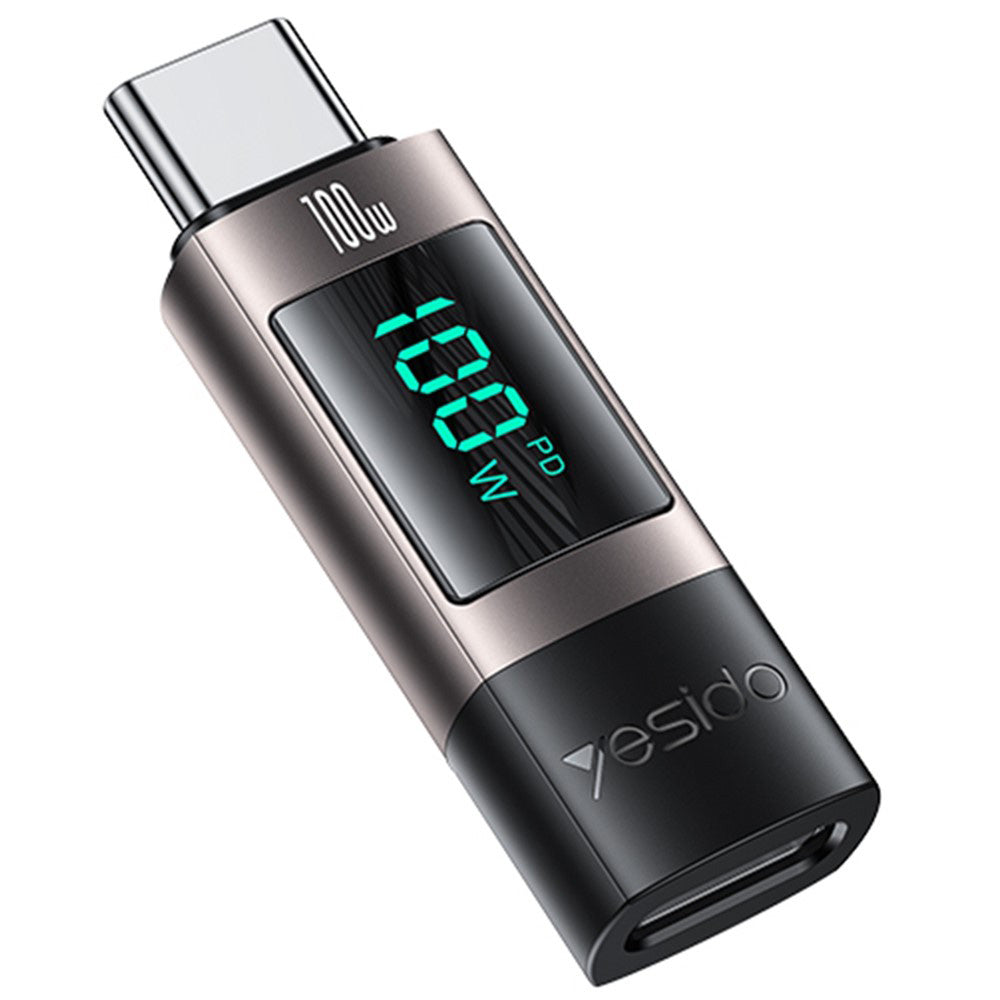 Adaptér pro data a nabíjení USB-C - USB-C Yesido GS24 Display, šedý
