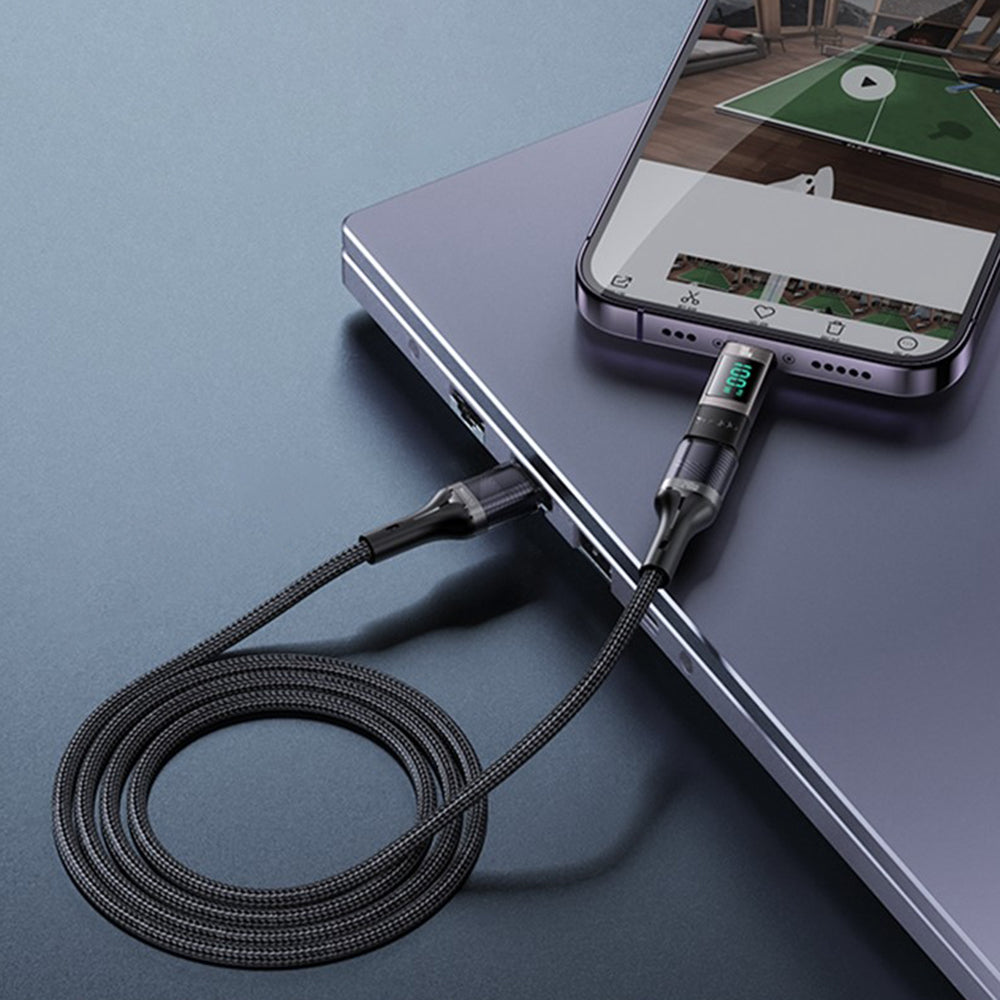 Adaptér pro data a nabíjení USB-C - USB-C Yesido GS24 Display, šedý