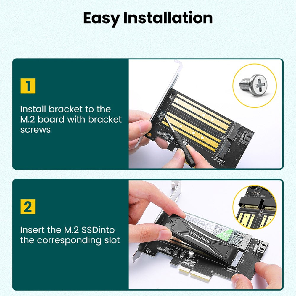 Adaptér rozhraní SSD UGREEN CM302 (70504), NVMe M.2 / SATA - PCIe 3.0 X4