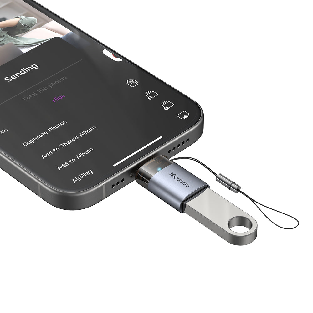 Adaptér OTG Lightning - USB-A McDodo OT-7390, Černý