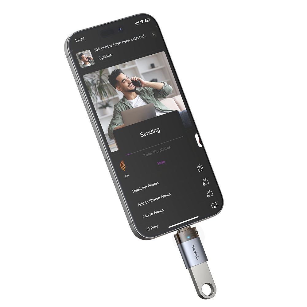 Adaptér OTG Lightning - USB-A McDodo OT-7390, Černý