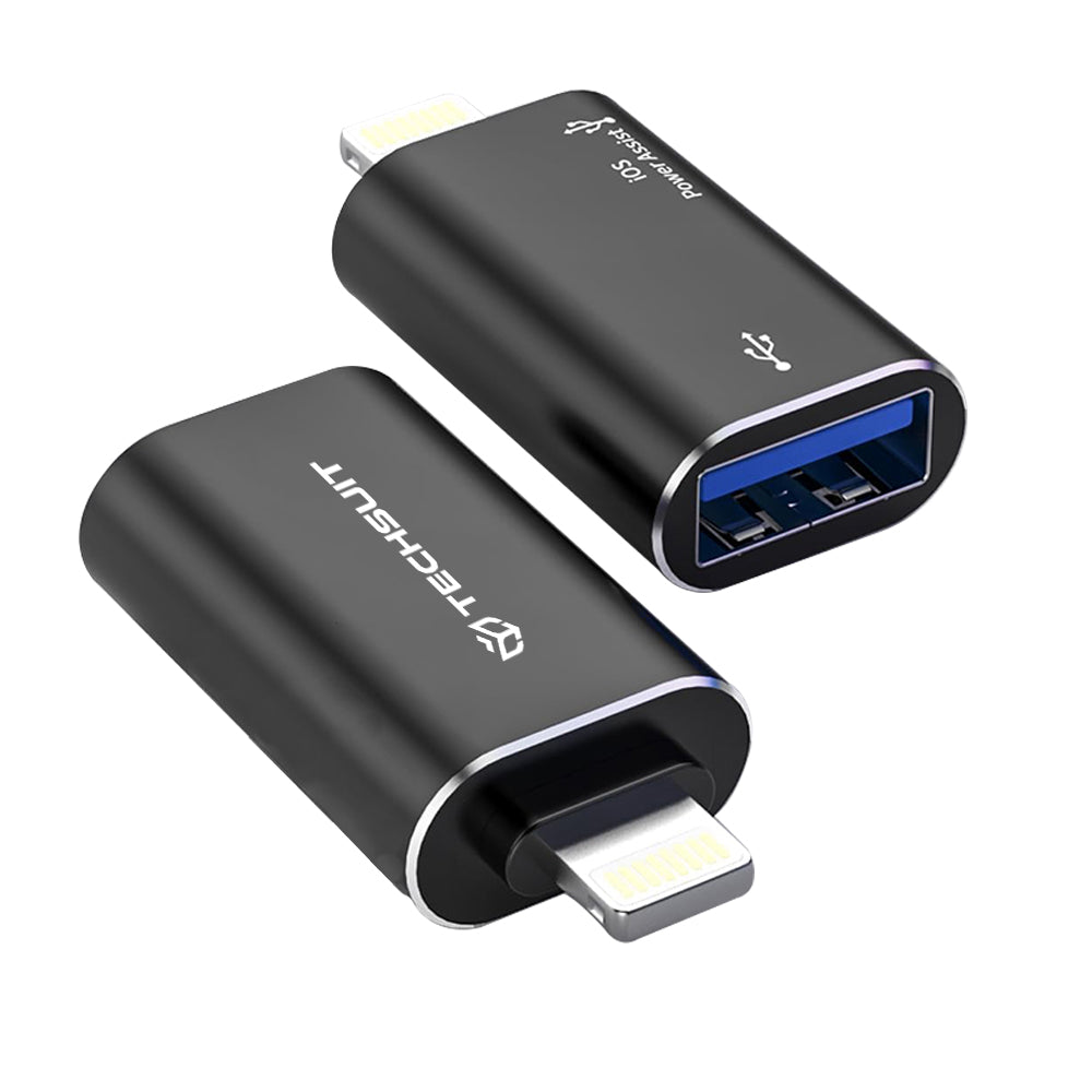 Adaptér OTG Lightning - USB-A Techsuit A18 AluVoltX, Černý