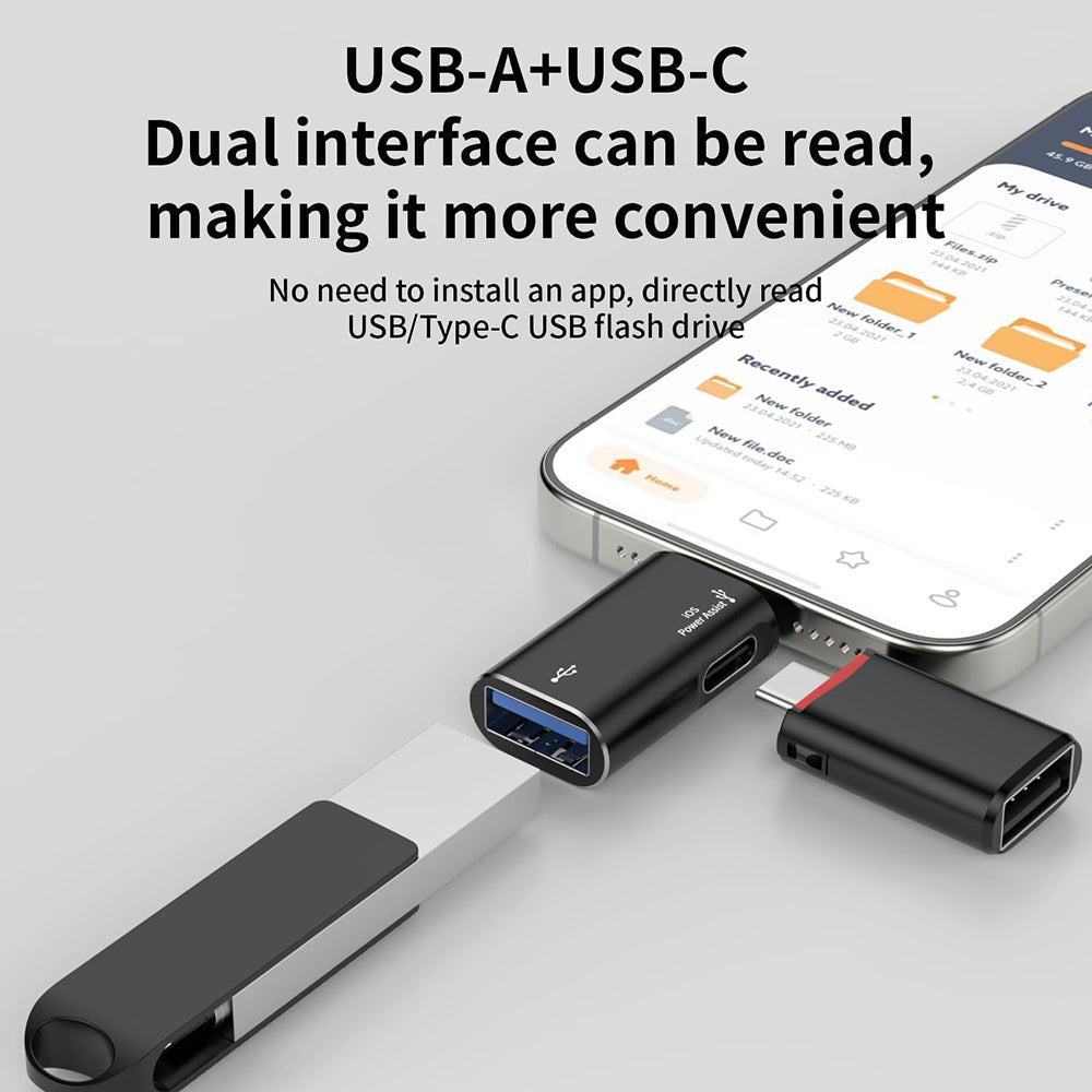 Adaptér OTG Lightning - USB-A Techsuit A18 AluVoltX, Černý