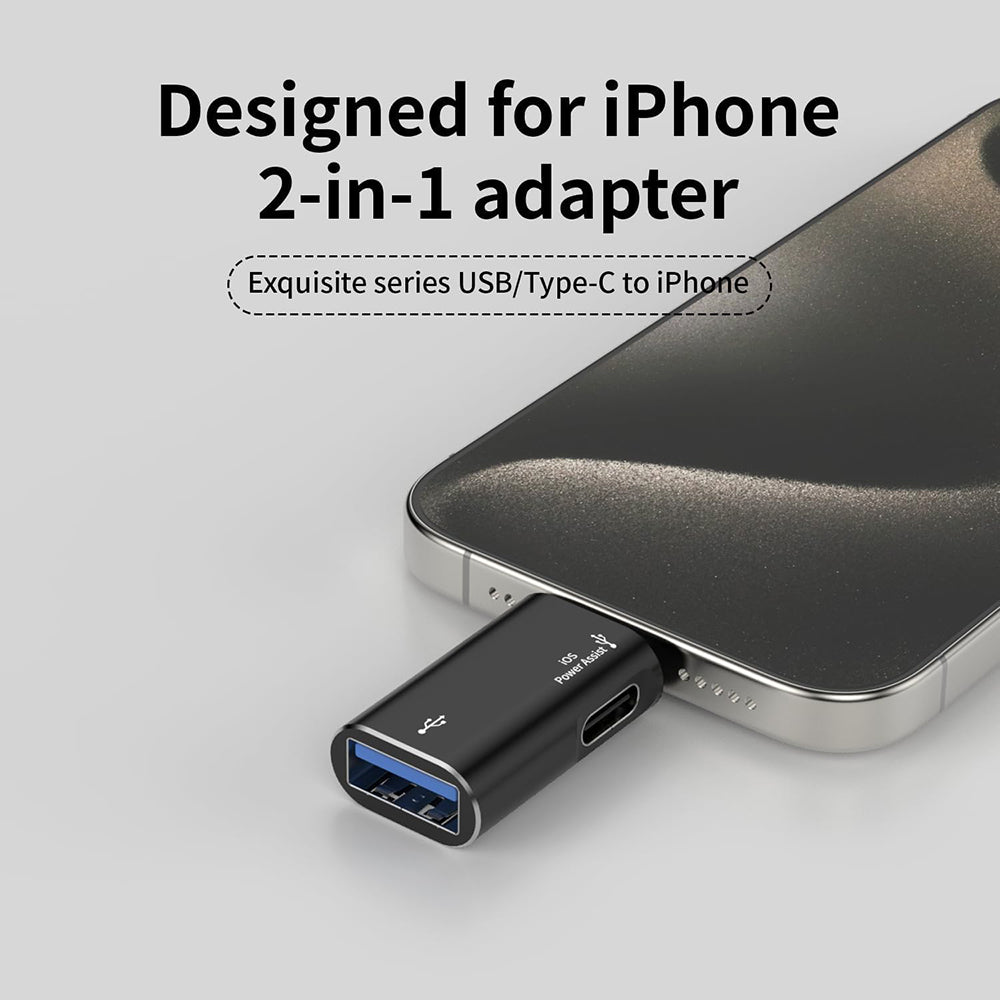 Adaptér OTG Lightning - USB-A Techsuit A18 AluVoltX, Černý
