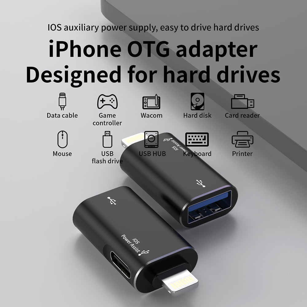 Adaptér OTG Lightning - USB-A Techsuit A18 AluVoltX, Černý