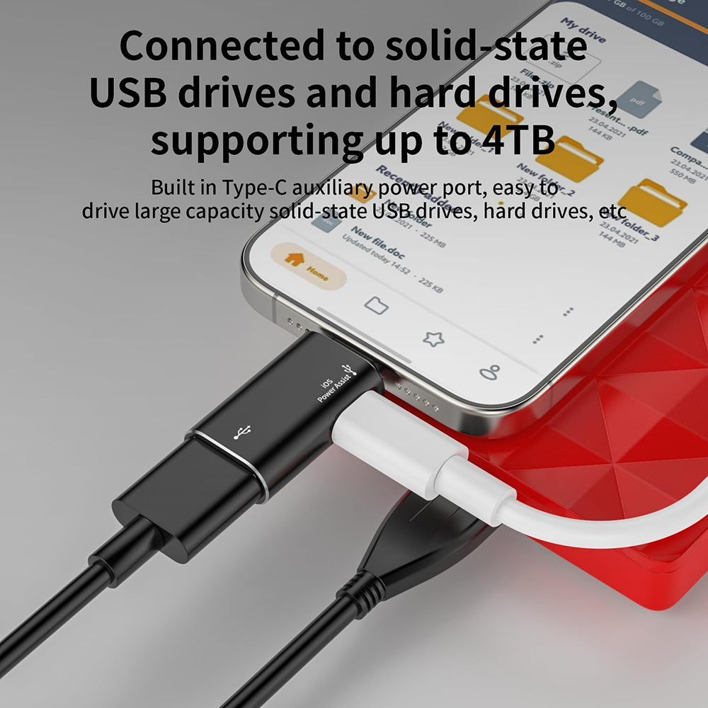Adaptér OTG Lightning - USB-A Techsuit A18 AluVoltX, Černý
