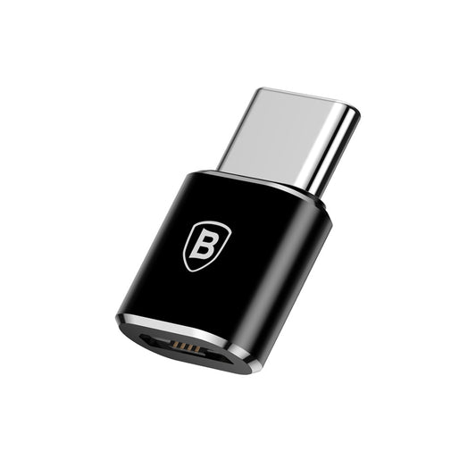 Baseus microUSB - datový a nabíjecí adaptér USB-C, černý CAMOTG-01