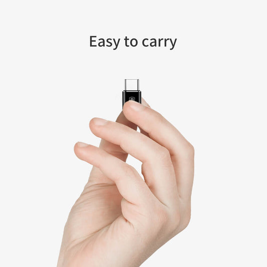 Baseus microUSB - datový a nabíjecí adaptér USB-C, černý CAMOTG-01