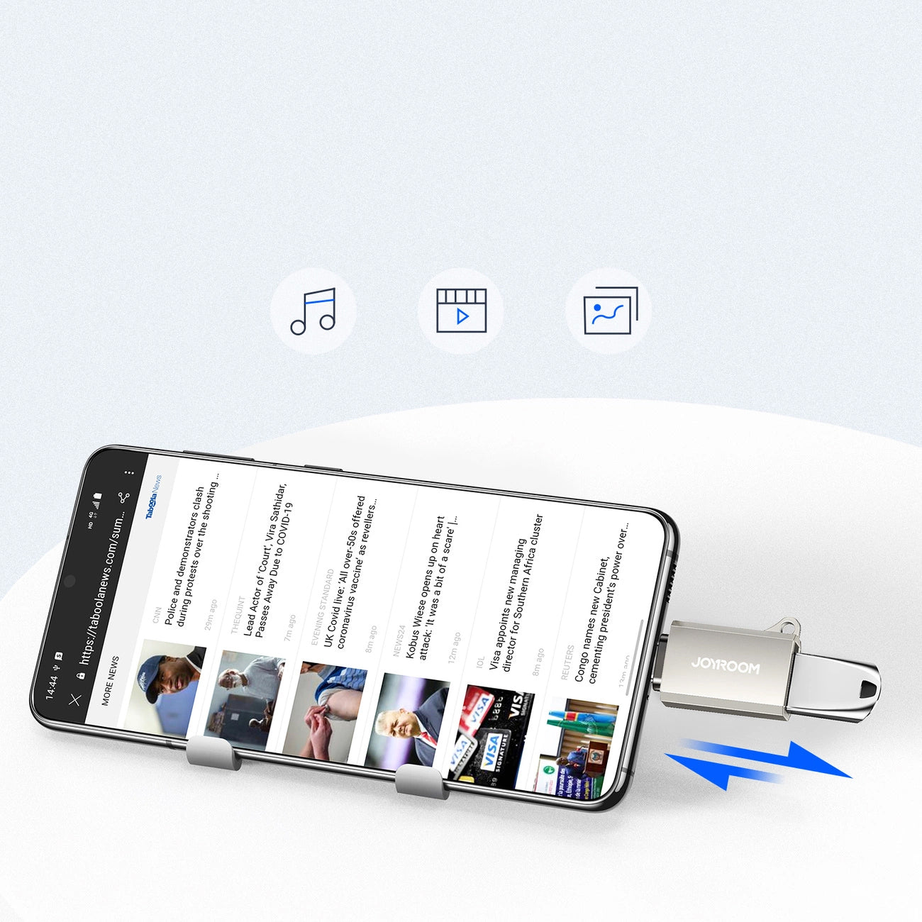 Adaptér OTG USB-C - USB-A Joyroom S-H151, Stříbrný