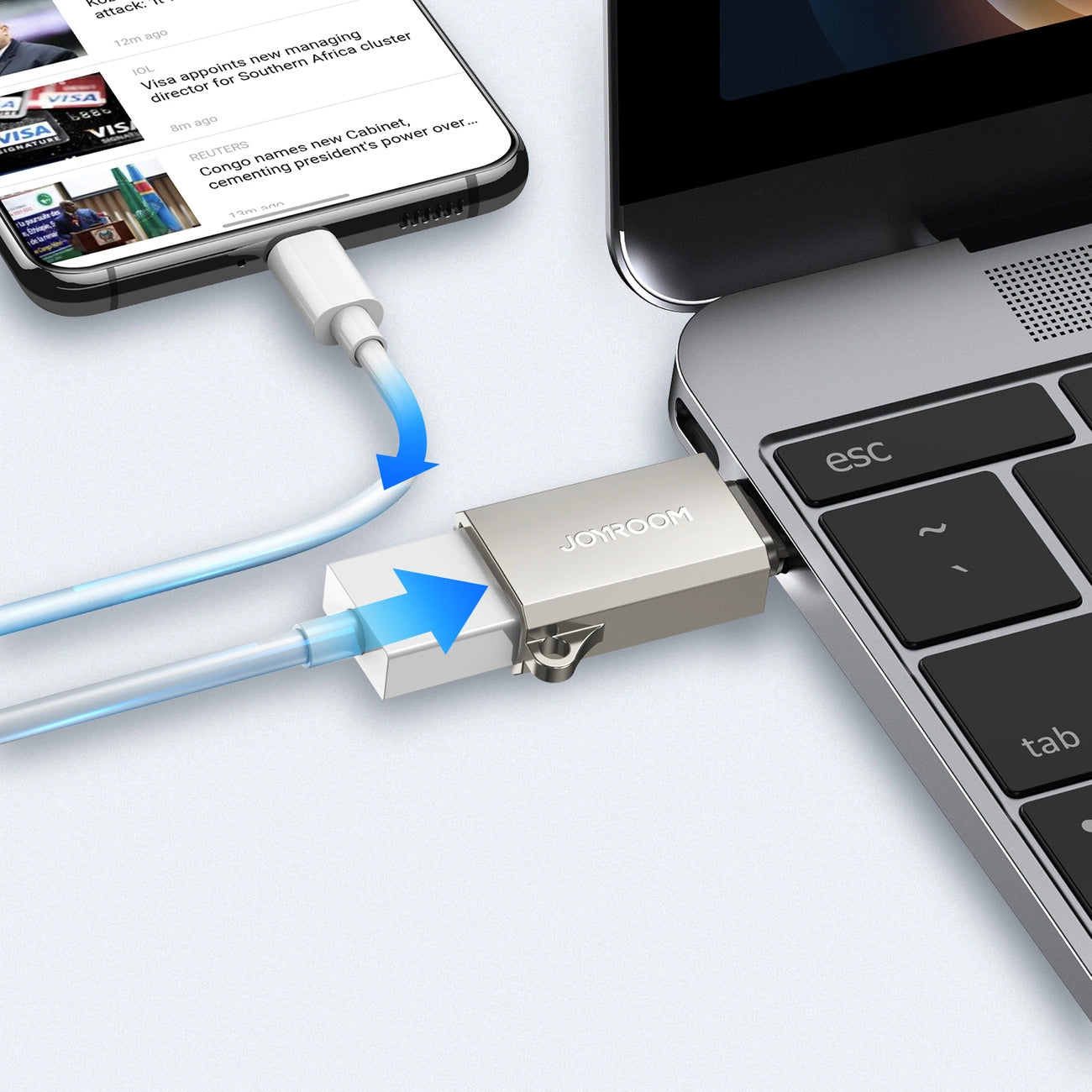 Adaptér OTG USB-C - USB-A Joyroom S-H151, Stříbrný