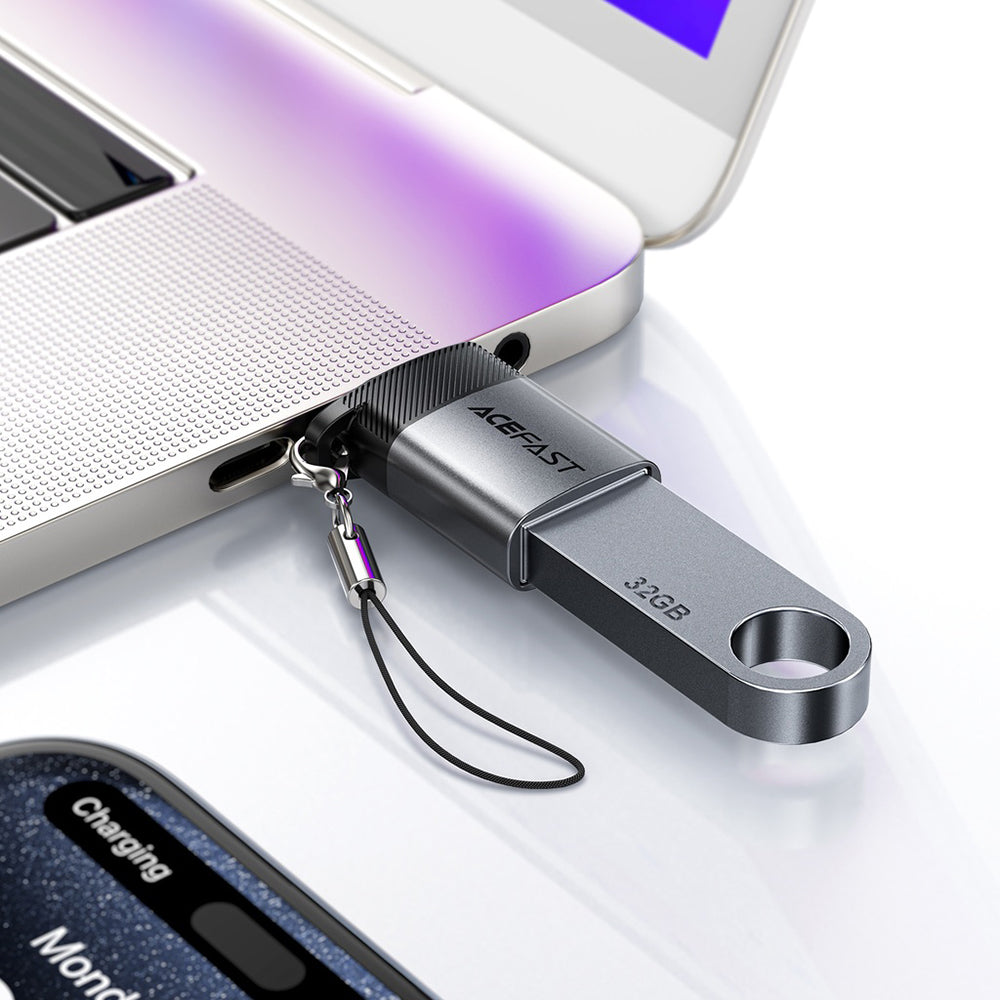 Adaptér OTG USB-C - USB-A Acefast J7, šedý