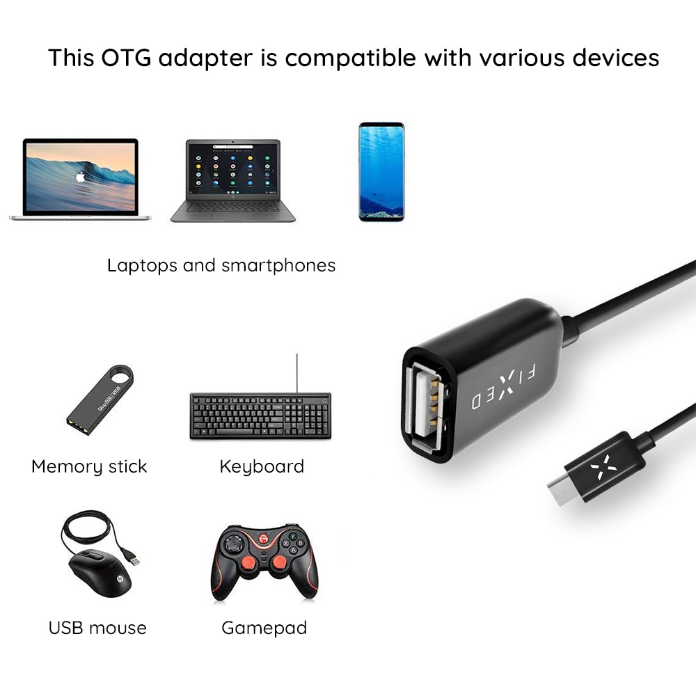 Adaptor OTG USB-C - USB-A Fixed, Černý