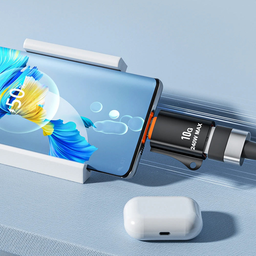 Adaptér OTG USB-C - USB-A Techsuit A1 HyperPort, Černá Oranžová