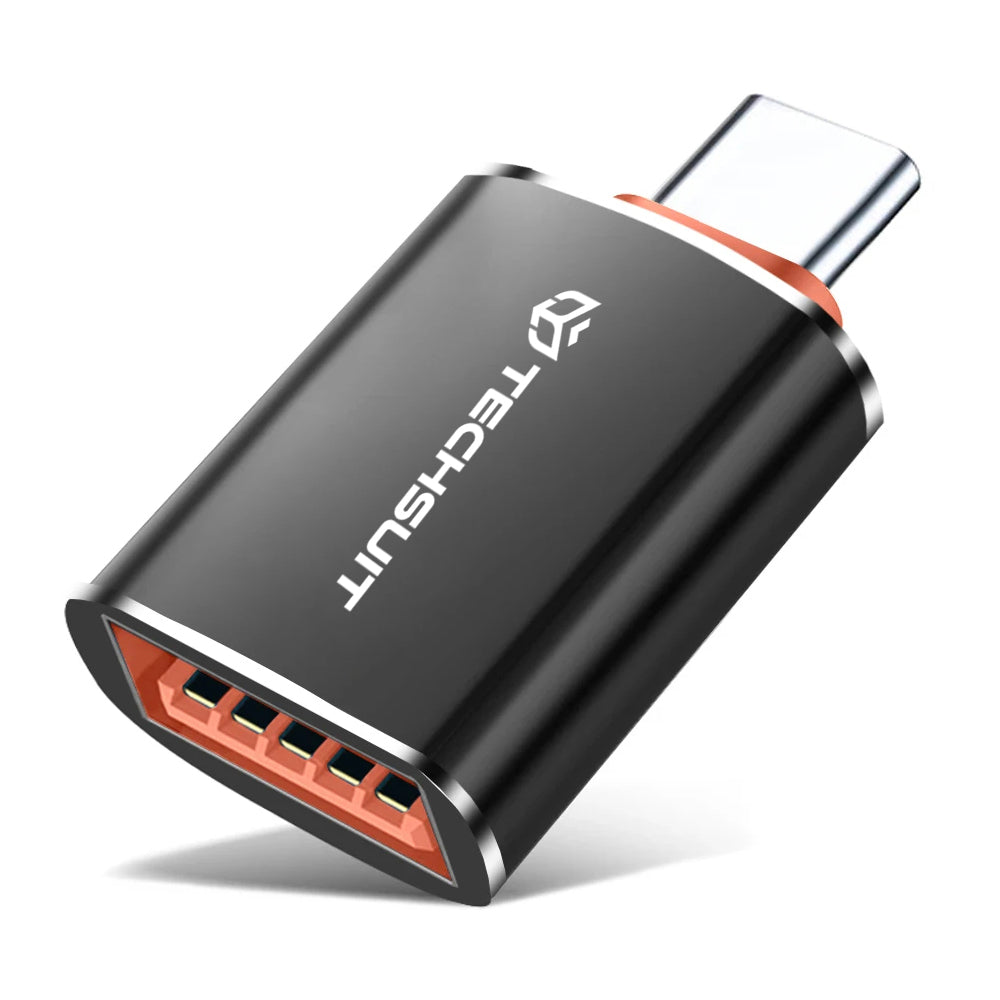 Adaptér OTG USB-C - USB-A Techsuit A2 HyperPort, Černá Oranžová