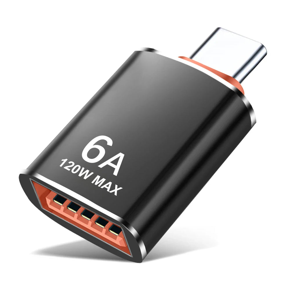 Adaptér OTG USB-C - USB-A Techsuit A2 HyperPort, Černá Oranžová