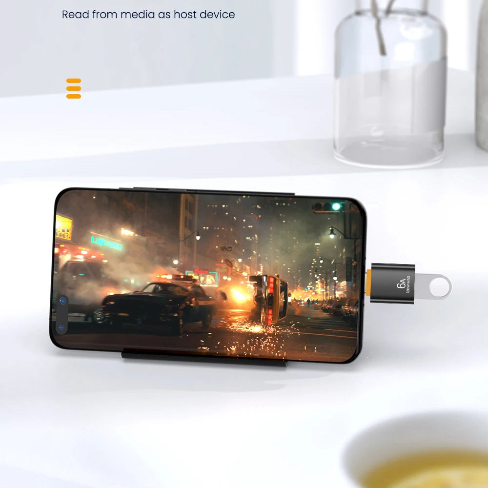 Adaptér OTG USB-C - USB-A Techsuit A2 HyperPort, Černá Oranžová
