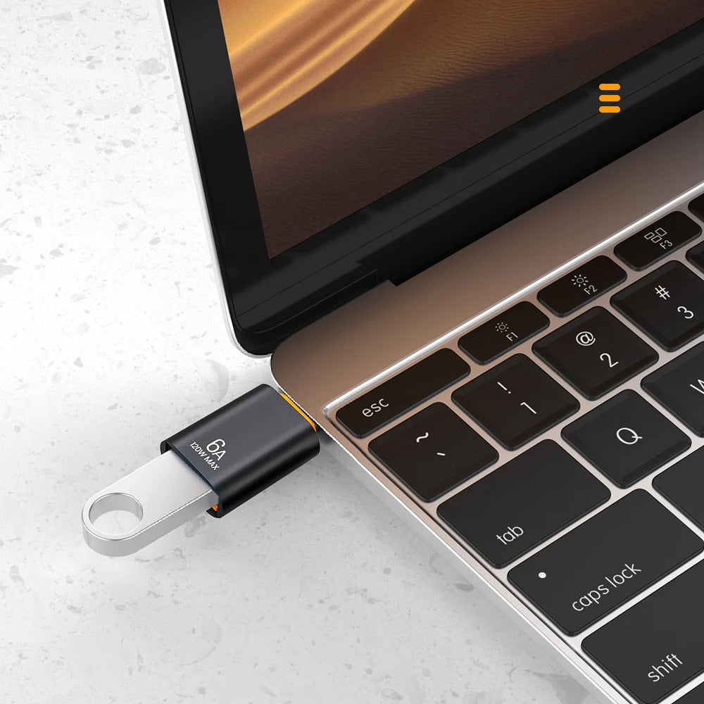 Adaptér OTG USB-C - USB-A Techsuit A2 HyperPort, Černá Oranžová