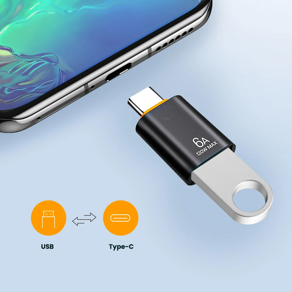 Adaptér OTG USB-C - USB-A Techsuit A2 HyperPort, Černá Oranžová