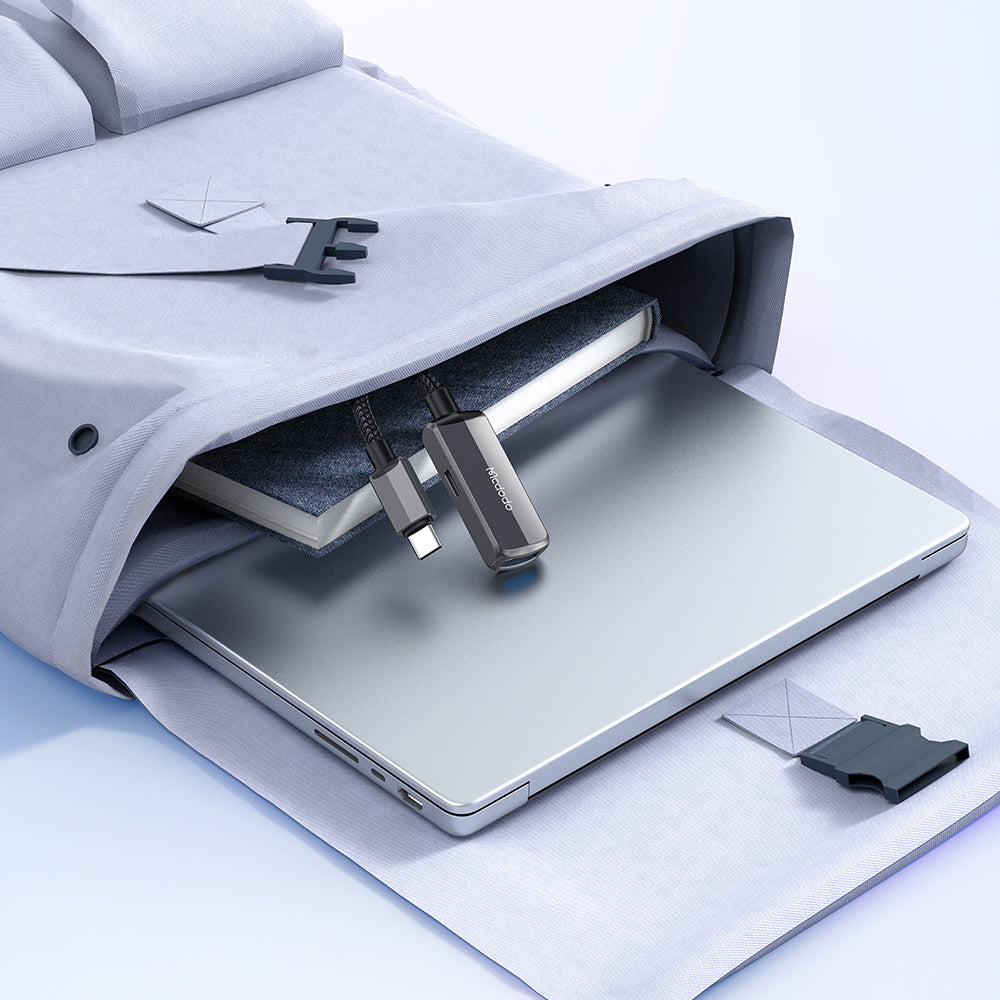 Adaptér OTG USB-C - USB-A / USB-C McDodo CA-2830, Šedý