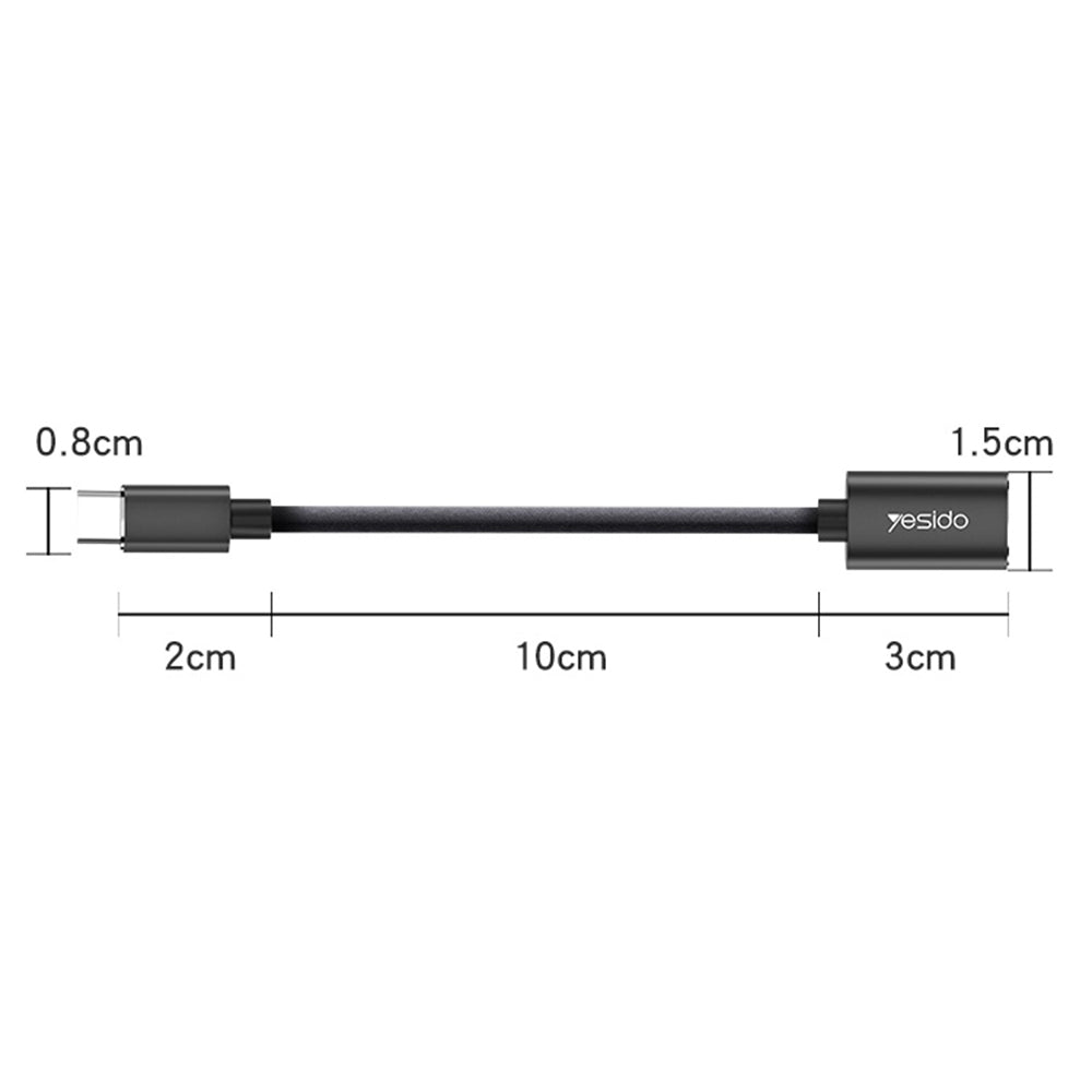 Adaptér OTG USB-C - USB-A Yesido GS01, Černý
