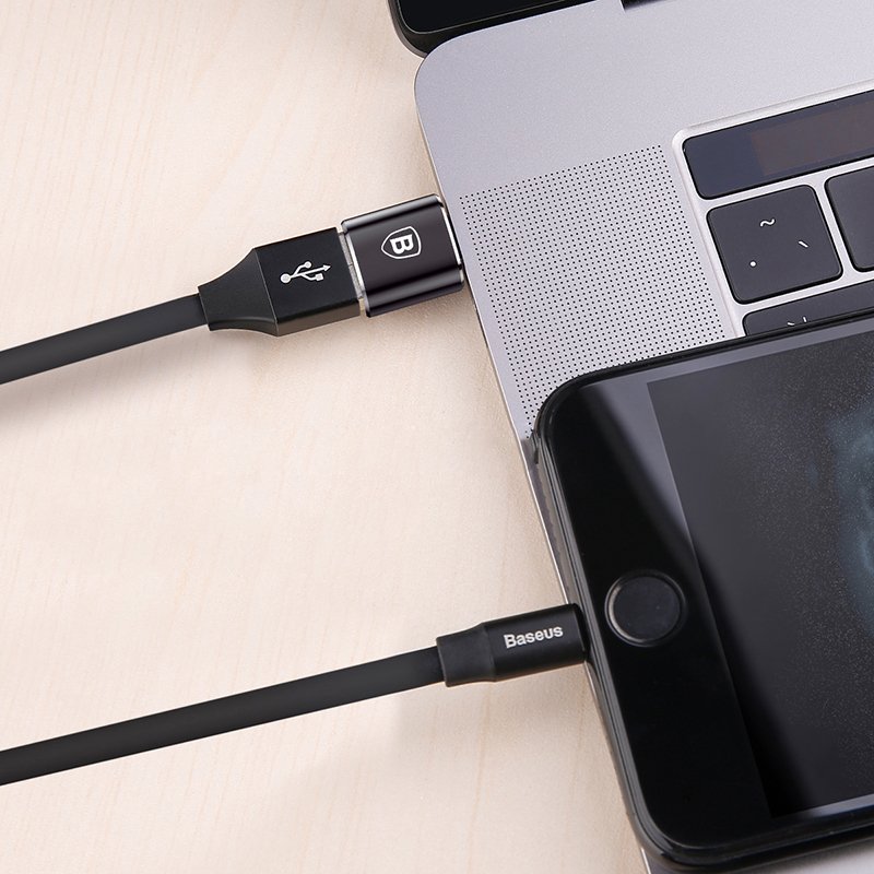Adaptér OTG USB-C - USB-A Baseus, Černý CATOTG-01