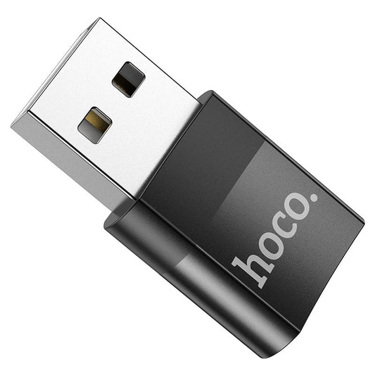 Datový a nabíjecí adaptér USB-C - USB-A HOCO UA17, černý