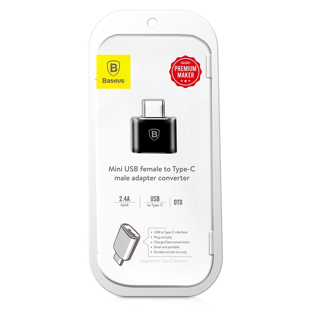 Adaptér OTG USB-C - USB-A Baseus, Černý CATOTG-01