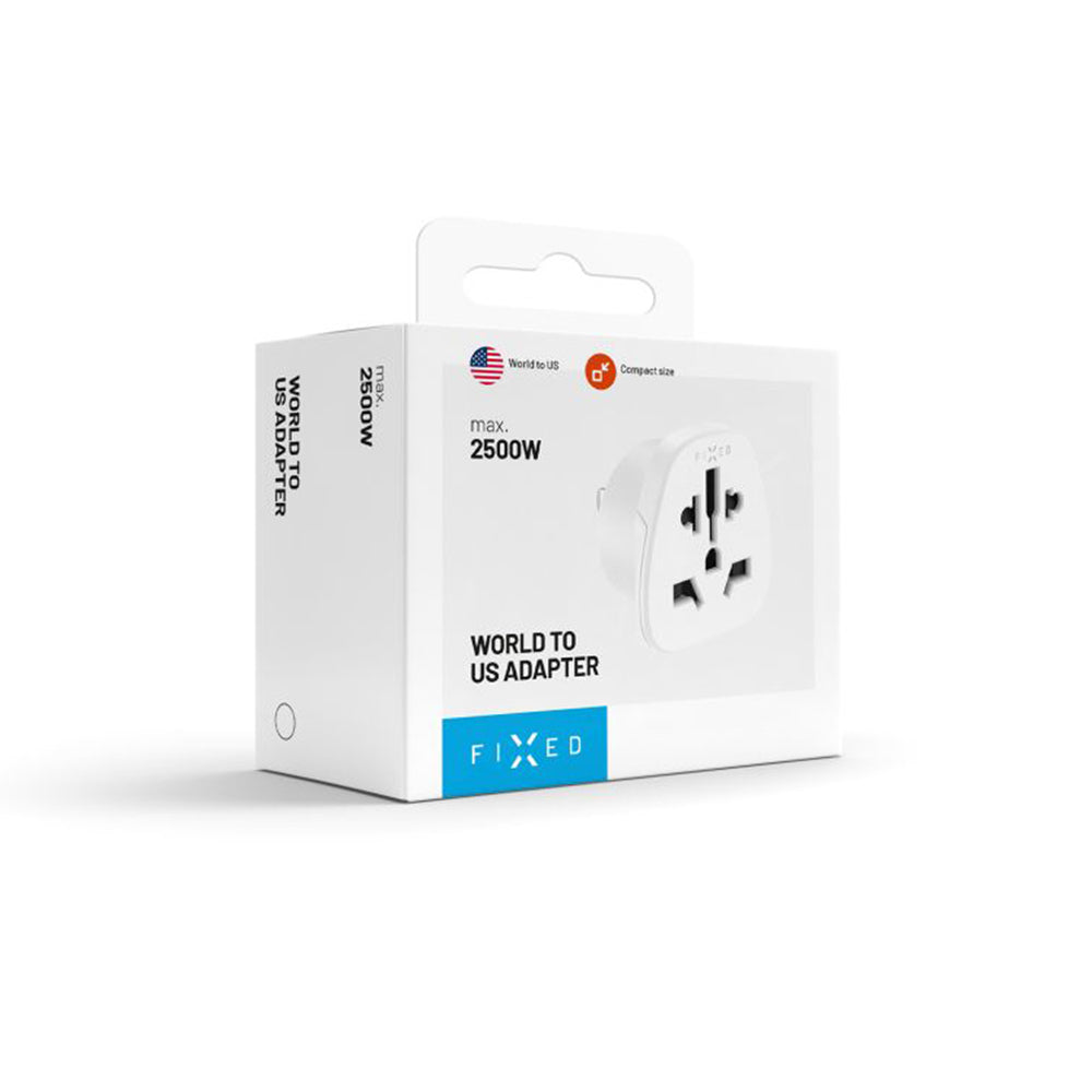 Adaptér síťový Fixed EU / UK / USA - US, bílý