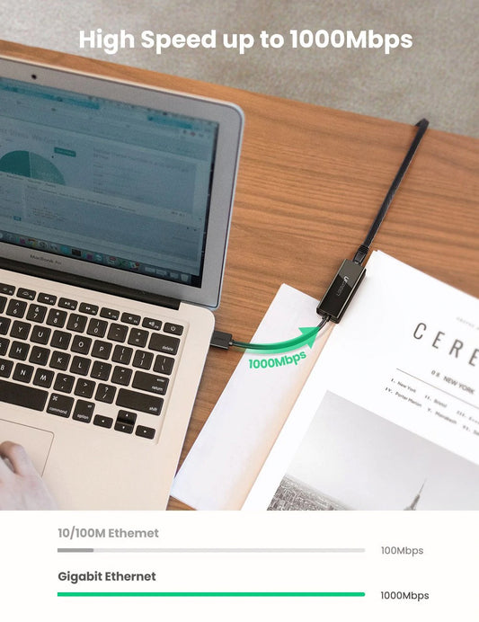 Síťová karta UGREEN CR111, RJ45, USB 3.0, černá