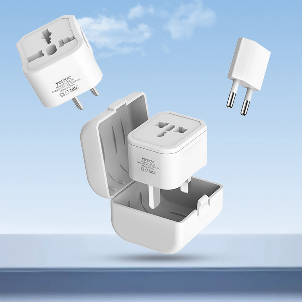Adaptor síťový Yesido MC25 Travel CN/ US / EU / UK, bílý