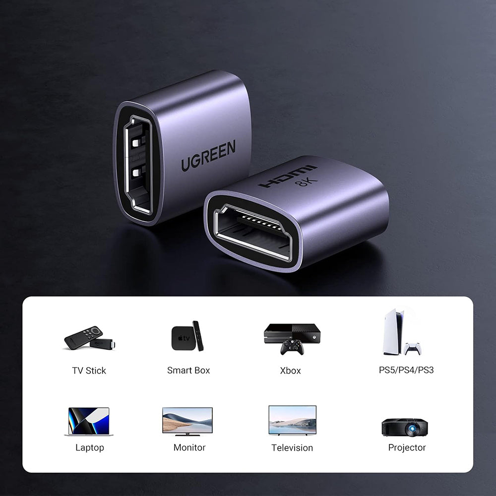 Video adaptér UGREEN HD159 (90592), HDMI - HDMI, 8K, Šedý