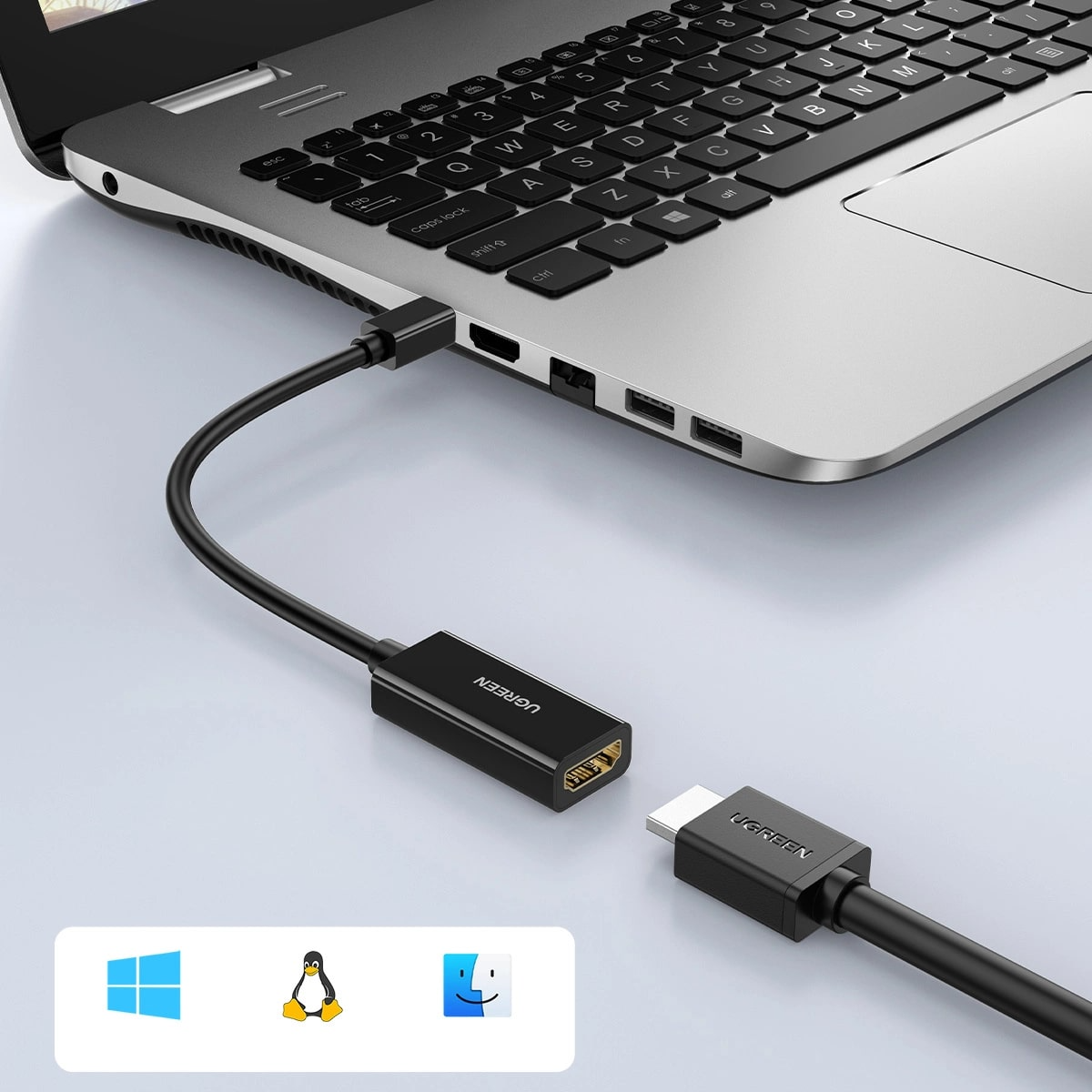 Video adaptér UGREEN MD112, MiniDisplayPort - HDMI, 4K, černý