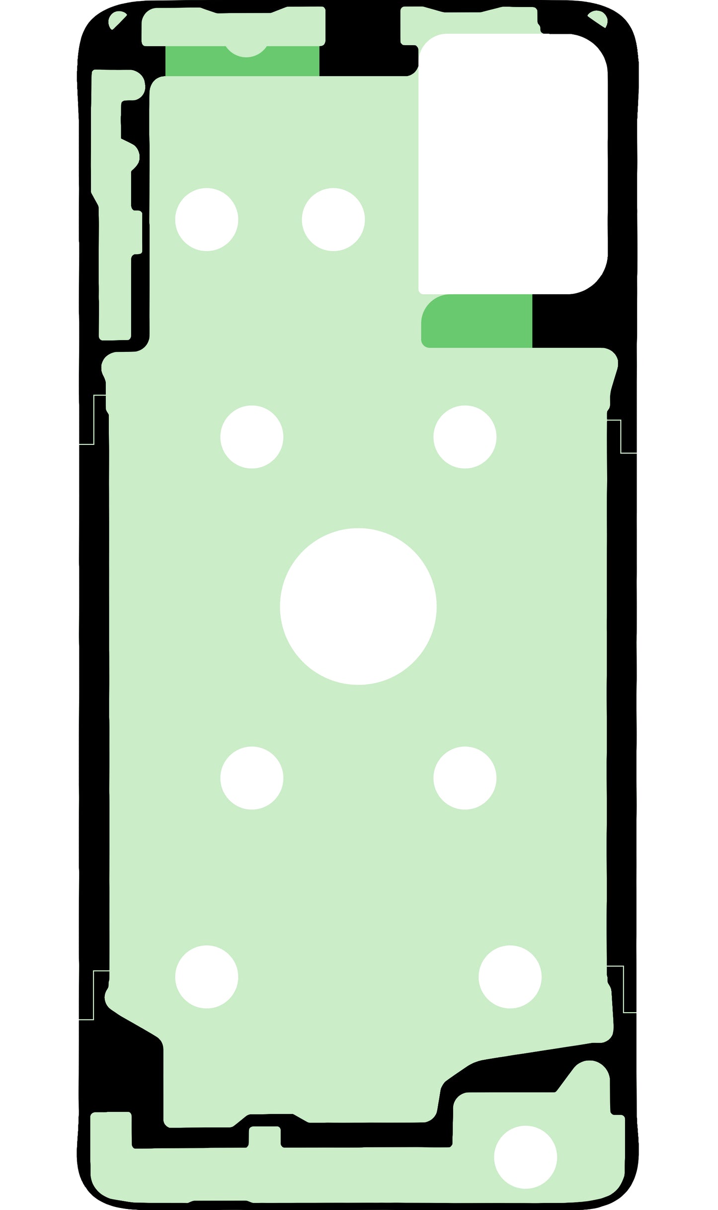 Lepidlo na kryt baterie Samsung Galaxy A51 A515, Service Pack GH02-20014A