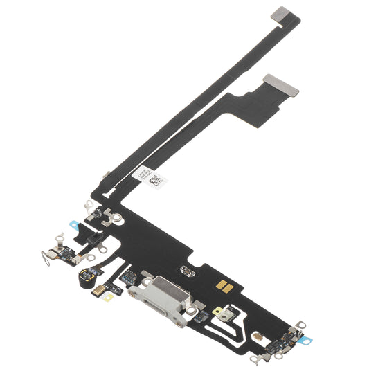 Čelenka s nabíjecím konektorem - Mikrofon pro Apple iPhone 12 Pro Max, stříbrná