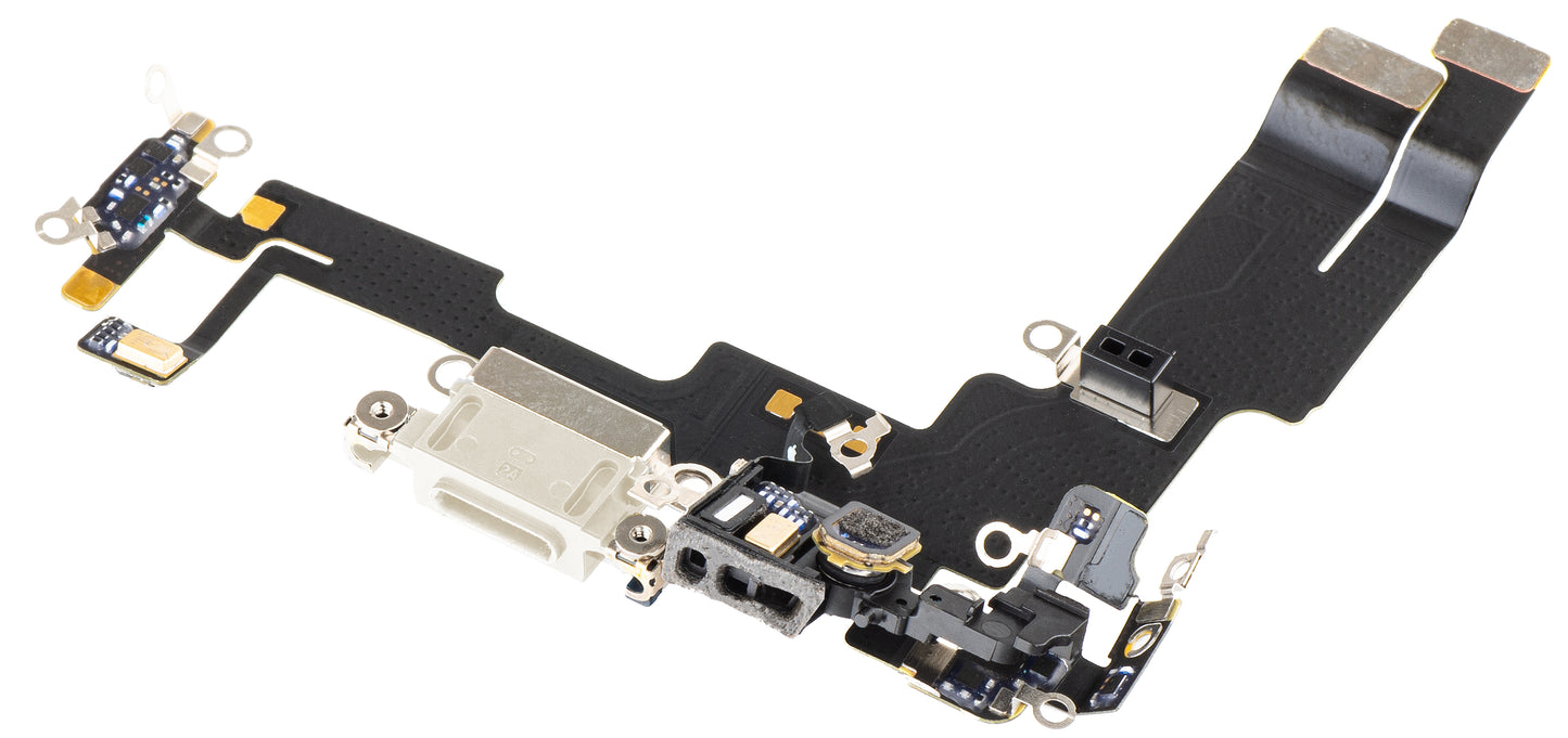 Čelenka s nabíjecím konektorem - Mikrofon pro Apple iPhone 14, stříbrná