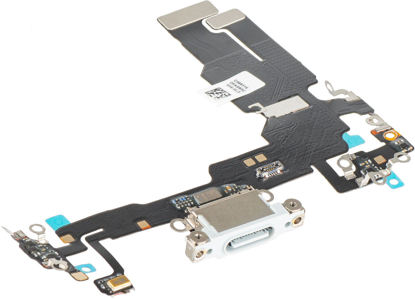 Páska s nabíjecím konektorem - mikrofon Apple iPhone 15, stříbrná