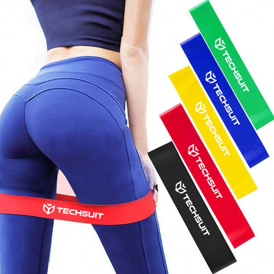 Fitness elastická páska Techsuit TS-01, sada 5 kusů, vícebarevná