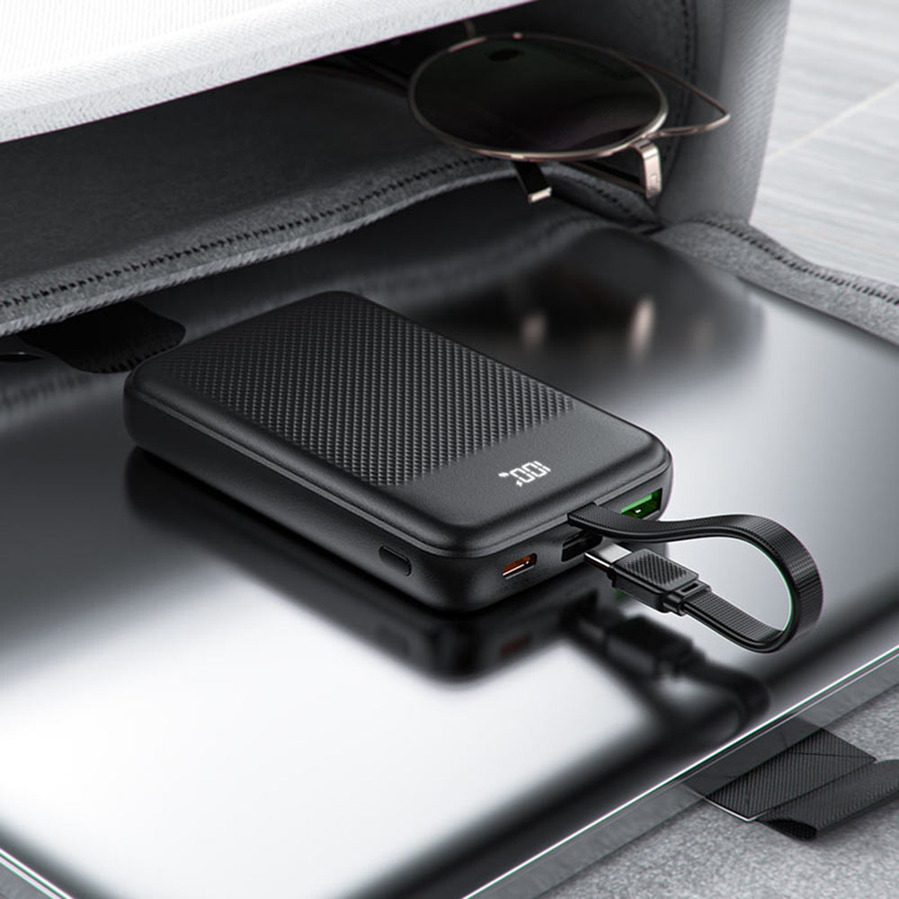Externí baterie Acefast M13, 10000mAh, 22.5W, QC + PD, 1 x USB-A - 2 x USB-C, černá