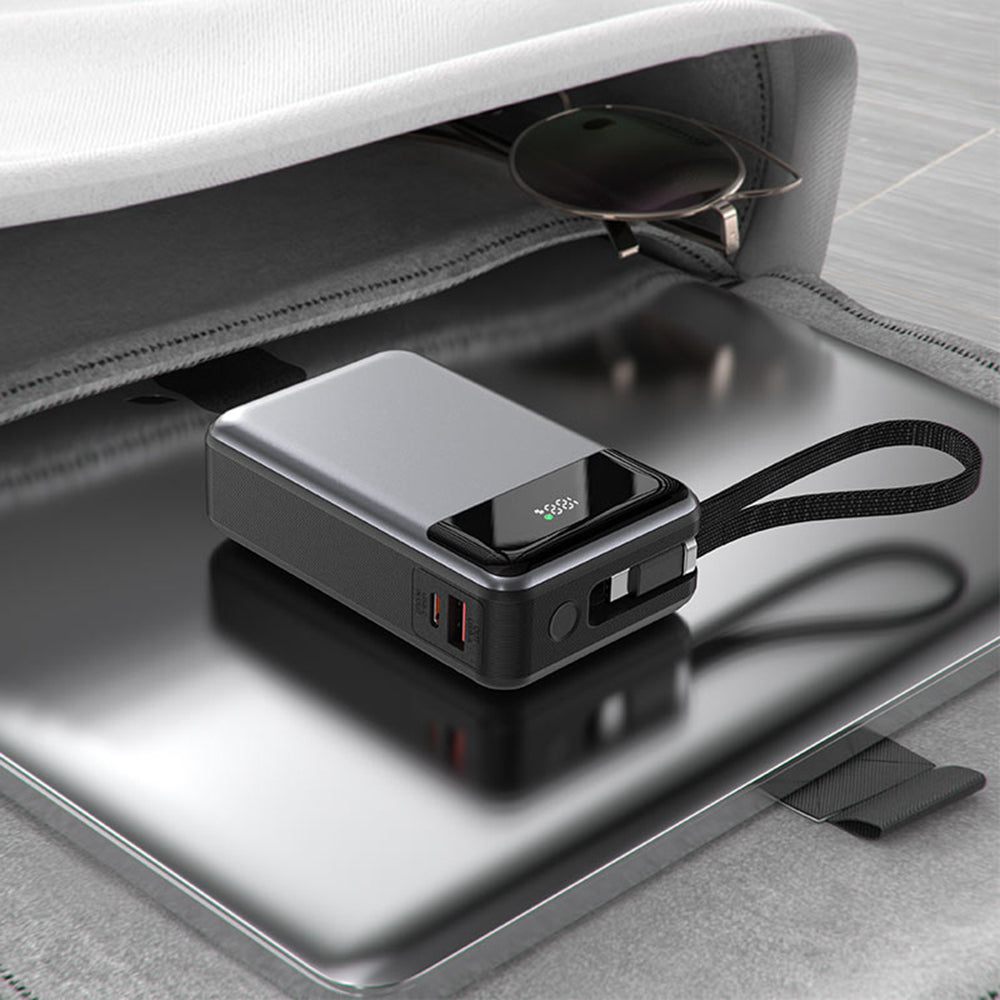 Externí baterie Acefast M21, 20000mAh, 65W, QC + PD, 1 x USB-A - 2 x USB-C, Černá
