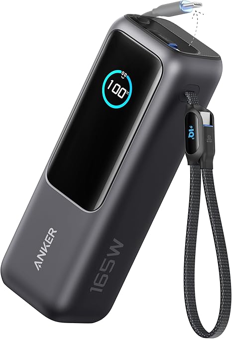 Externí baterie Anker, 25000mAh, 165W, QC + PD, 1 x USB-A - 3 x USB-C, Šedá A1695H11
