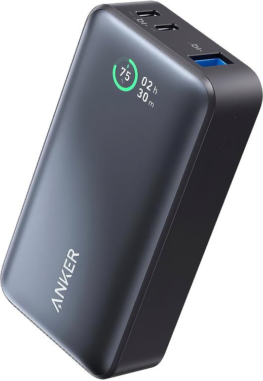 Externí baterie Anker 533, 10000mAh, 30W, QC + PD, 1 x USB-A - 2 x USB-C, černá A1256G12