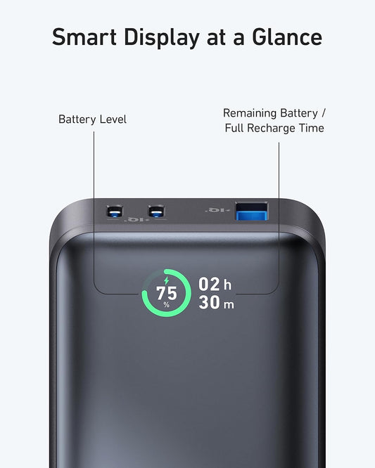 Externí baterie Anker 533, 10000mAh, 30W, QC + PD, 1 x USB-A - 2 x USB-C, černá A1256G12