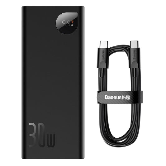 Externí baterie Baseus Adaman, 20000mAh, 30W, QC + PD, 1 x USB-C - 2 x USB-A, černá PPAD030001 PPAD030001