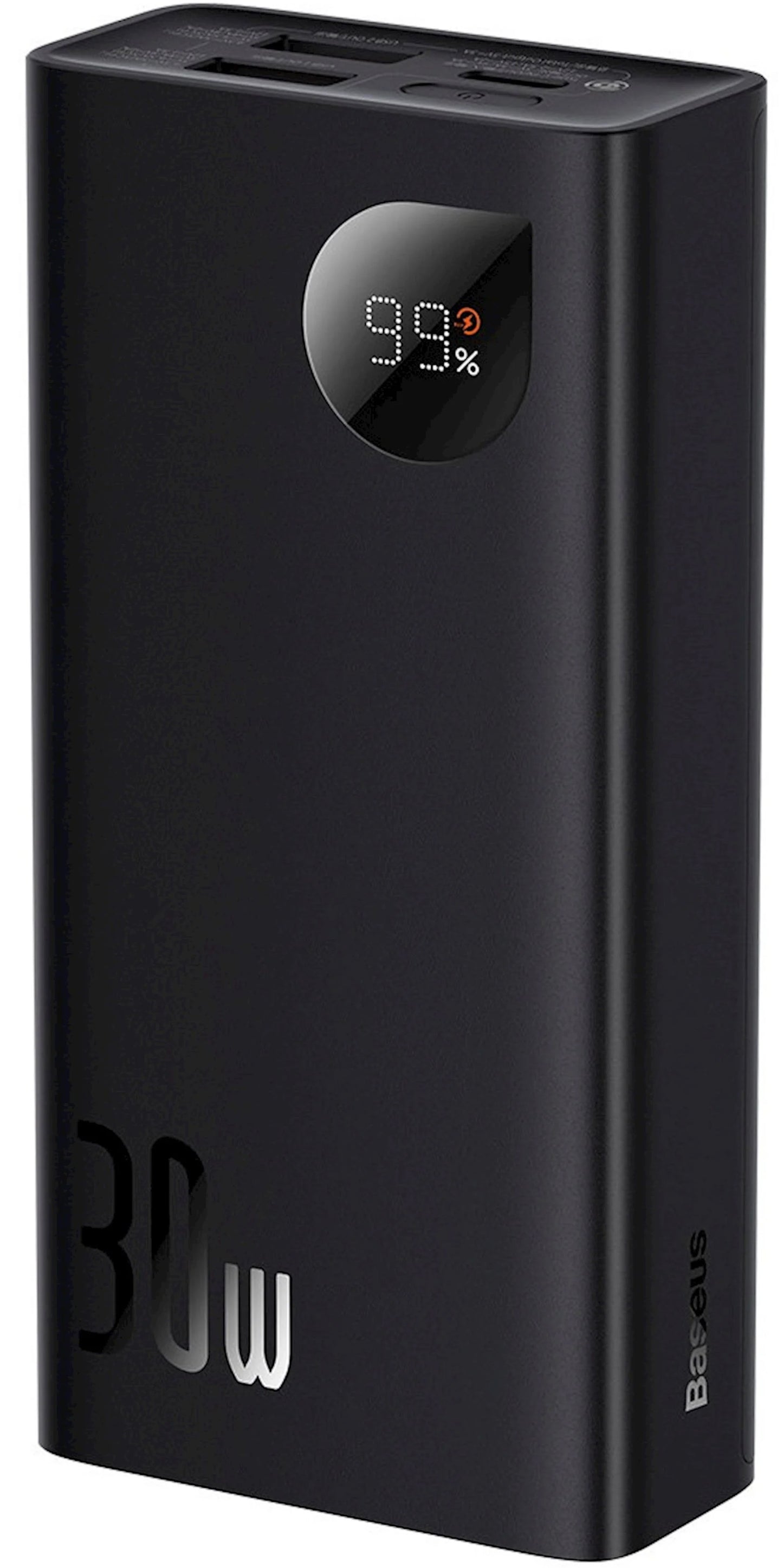 Externí baterie Baseus Adaman2, 10000mAh, 30W, QC + PD, 1 x USB-C - 2 x USB-A, Černá PPAD040101
