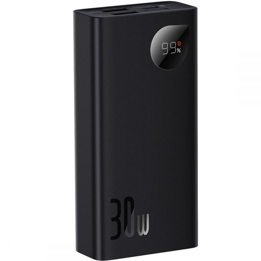 Externí baterie Baseus Adaman2, 10000mAh, 30W, QC + PD, 1 x USB-C - 2 x USB-A, Černá PPAD040101