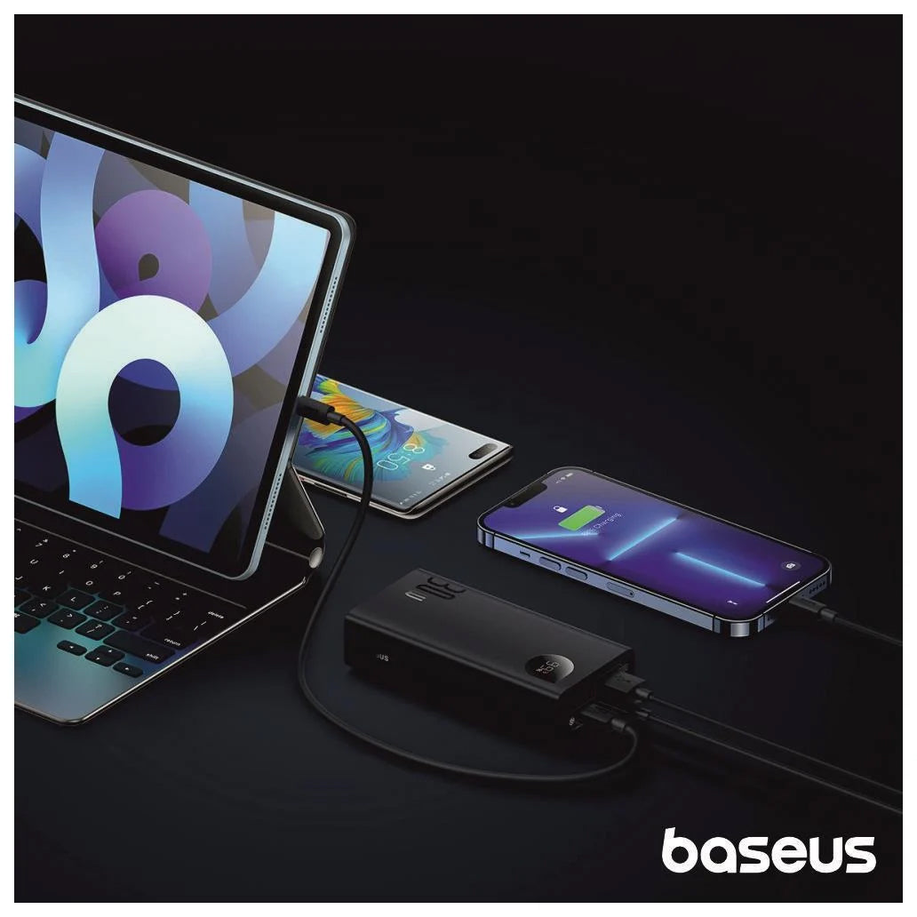 Externí baterie Baseus Adaman2, 10000mAh, 30W, QC + PD, 1 x USB-C - 2 x USB-A, Černá PPAD040101